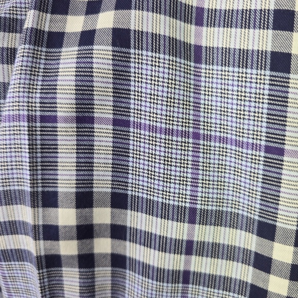 Burberry London Nova Check Plaid Check Blue Purple L/S Cotton Shirt Mens Large - Picture 4 of 11